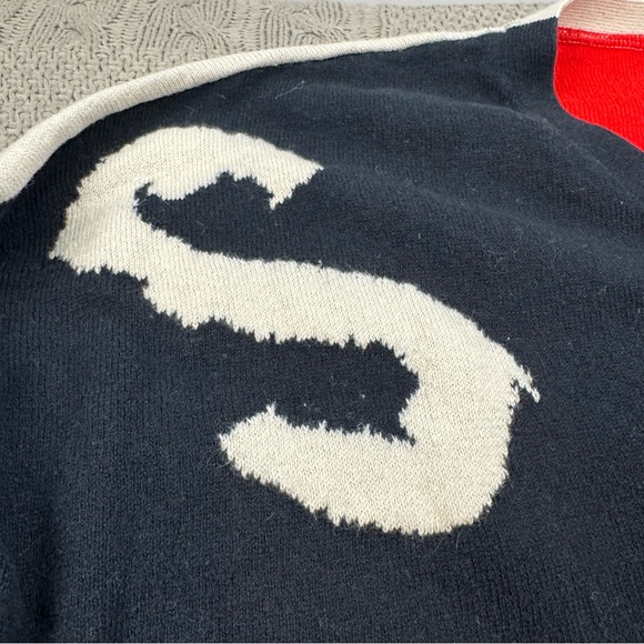 Lisa Todd Lightweight Intarsia "Misbehaving" Cashmere Blend V-Neck Sweater ~ S - Picture 2 of 15